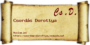 Csordás Dorottya névjegykártya